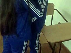 Cute Student Fucks Classmate Hard in Classroom Private Lesson