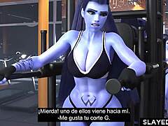 widowmaker gets wildly fucked with massive cock! cogida sub 😈🍆