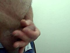 Neighbor milf masturbates frantically to orgasm in public toilet stall