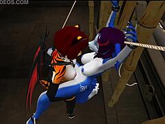 blue vixen surrenders to intense furry latex play in intriguing twist