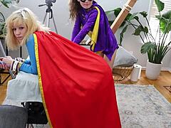 Batgirl And Supergirl Writhing In Forced Orgasms!