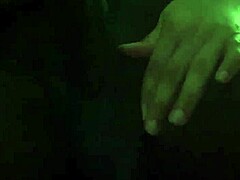 wife sneaks quick teasing handjob on his throbbing cock