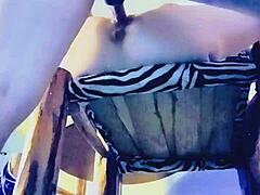 texas wife in high chair gets her shaved pussy hardcore fucked close up