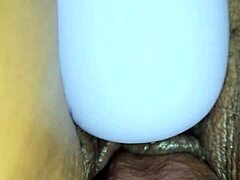 sexy latina milf wife takes close-up creampie missionary pounding