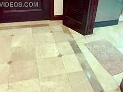 POV skinny Asian schoolgirl washing wet uniform after homemade sex