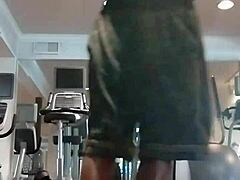 her athletic roommate hits the dorm gym for a solo fitness workout looking pretty