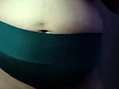 Chubby Indian mommy strips and plays on webcam