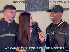 Street latina casting turns into hard mmf bbc threesome 😈🍆👅