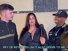 Street latina casting turns into hard mmf bbc threesome 😈🍆👅