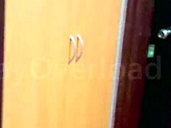 POV skinny Asian schoolgirl washing wet uniform after homemade sex