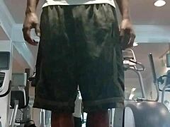 her athletic roommate hits the dorm gym for a solo fitness workout looking pretty