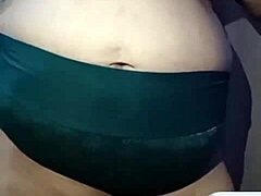 Chubby Indian mommy strips and plays on webcam