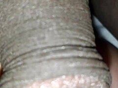 Man Jerks Huge Monster Black Cock Close Up