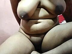 Home Working Aunty's Huge Natural Tits Get Pressed Hard