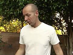 Brown Ebony Bitch's Round Ass Takes Interracial Anal DP from Two Monster Cocks