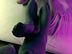 cat mask girl sucks monster cock feet jerkoff natural tits