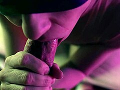 cat mask girl sucks monster cock feet jerkoff natural tits