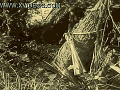 Beauty and the Beast Unveil Antique Hairy Pussy in Vintage Lantern Glow