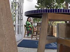 angelina castro chokes on thick cock with juicy curves spilling out