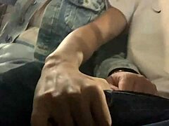 damn she grabs my huge cock on public bus after flashing tits wild