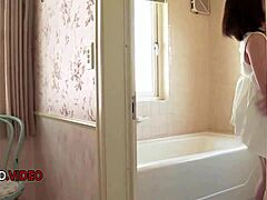 hey jav brunette, suck that cock with your small tits out!