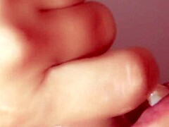 Japanese babe deepthroats cum in close-up blowjob