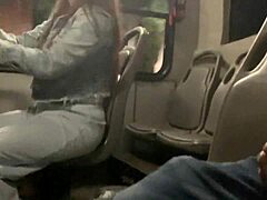 damn she grabs my huge cock on public bus after flashing tits wild