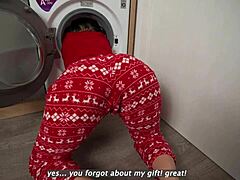 Step Mom Stuck Panties Down Washing Machine Best Creampie Gift Son