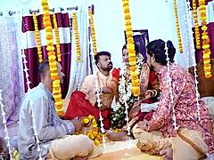 sudipa's wild suhagraat wedding night gangbang with five husbands full fuck