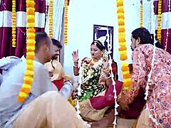 sudipa's wild suhagraat wedding night gangbang with five husbands full fuck