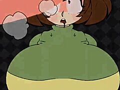 whoa, check chara squeezing those big tits around a throbbing cock for epic titty fuck action!!