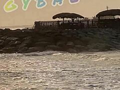 Watch This Milf Couple Flash Thongs Publicly At Bar And Beach