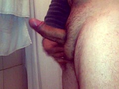 chileno strokes his little cock in solo masturbation