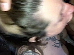 Hot black girl sucks then takes full cum load