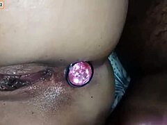 brazilian brunette rides bbc then anal creampie