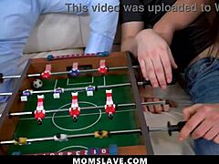 stepfamily freeuse orgy on dinner table with milf momslave bent over