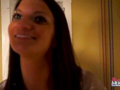 Petite Brunette Peyton Deepthroats Monster Cock Before Pussy Pounding