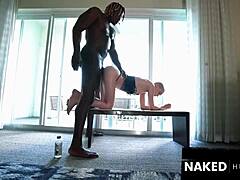 european model oiled skinny body takes huge bbc doggystyle 💦🔥