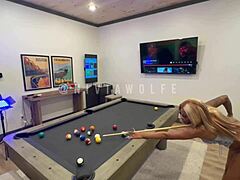 NIVIA WOLFE FUCKS KASH HARD ON POOL TABLE till SHE SQUIRTS everywhere
