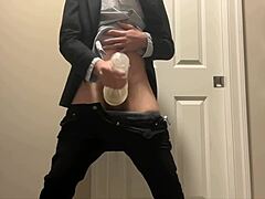 dude in suit, why wait to fuck that fleshlight at work??
