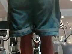 21 year old fitness babe seduces daddy in dorm workout