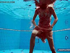 martina croatian redhead strips bikini pool shower nude