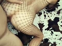 Beautiful milf strips erotic lingerie stockings for intense ass teasing