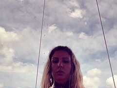 tattooed babe nearly kicked gym see thru top hard nipples so horny