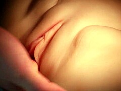 Finger cute hairless fuck doll's big lubricated pussy close up