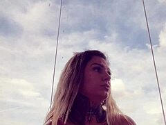 tattooed babe nearly kicked gym see thru top hard nipples so horny