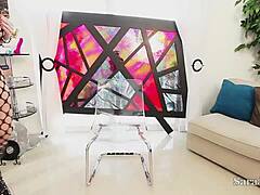 sara jay squirts hard clear chair solo lingerie pussy show