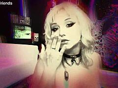 VENUS RIVERS SPREADS PIERCED LEGS FOR DEEP CREAMPIE RIDE