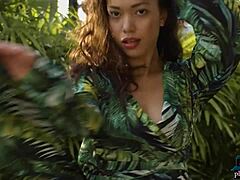 tiny kit rysha strips petite tits outdoors pre boob job