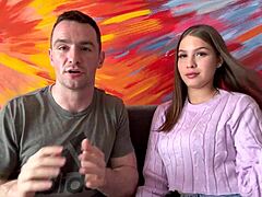 colombian college brunette shows kissing tips for muscular guys